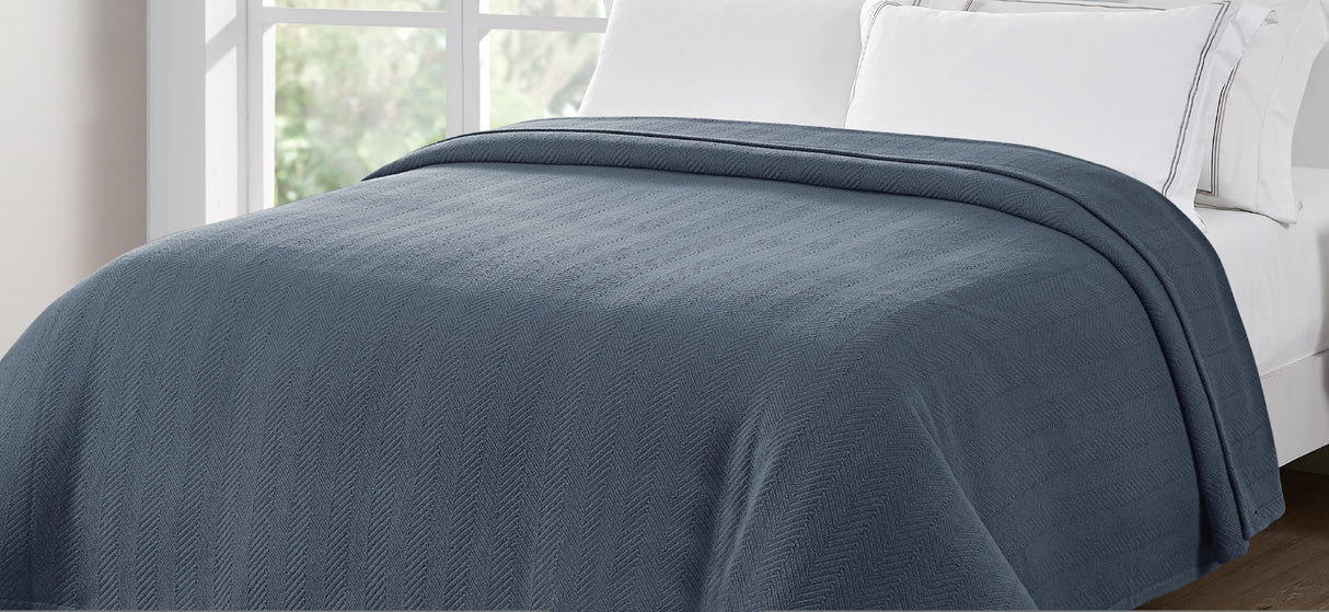 Organic Woven Herringbone Blanket