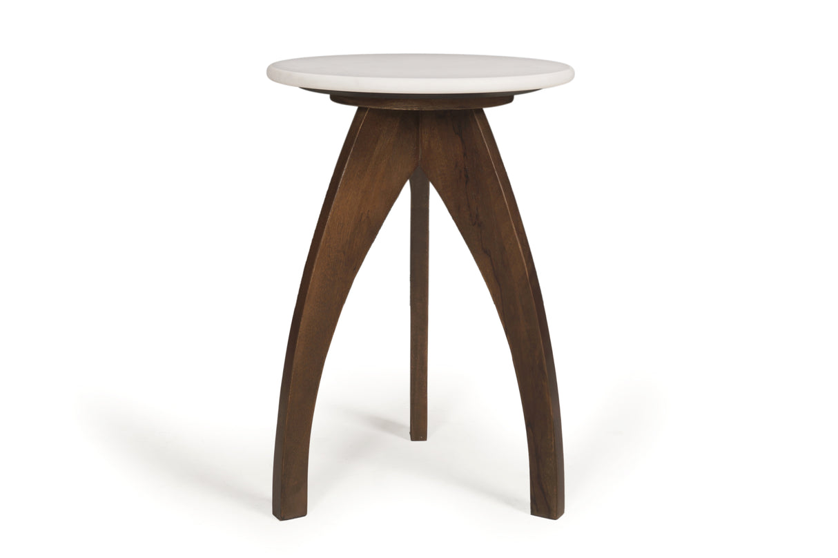 Tulip Banswara Marble & Mango Wood Side Table