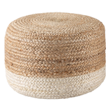 Ombre Hand Braided Jute Cotton Pouf Ottoman