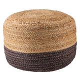 Ombre Hand Braided Jute Cotton Pouf Ottoman