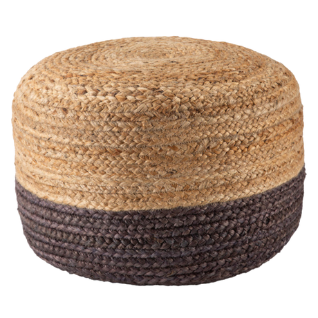 Ombre Hand Braided Jute Cotton Pouf Ottoman
