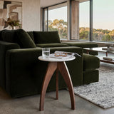 Tulip Banswara Marble & Mango Wood Side Table