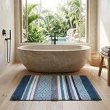 Woven Yarn Dyed Multi Stripe Cotton Lifestyle Bath Rug