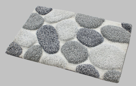 Pebble 3D Design Tufted Soft Pile Bathmat