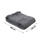 Acrylic Chenille Tassel Knitted Blanket Bed Sofa Throw Rug