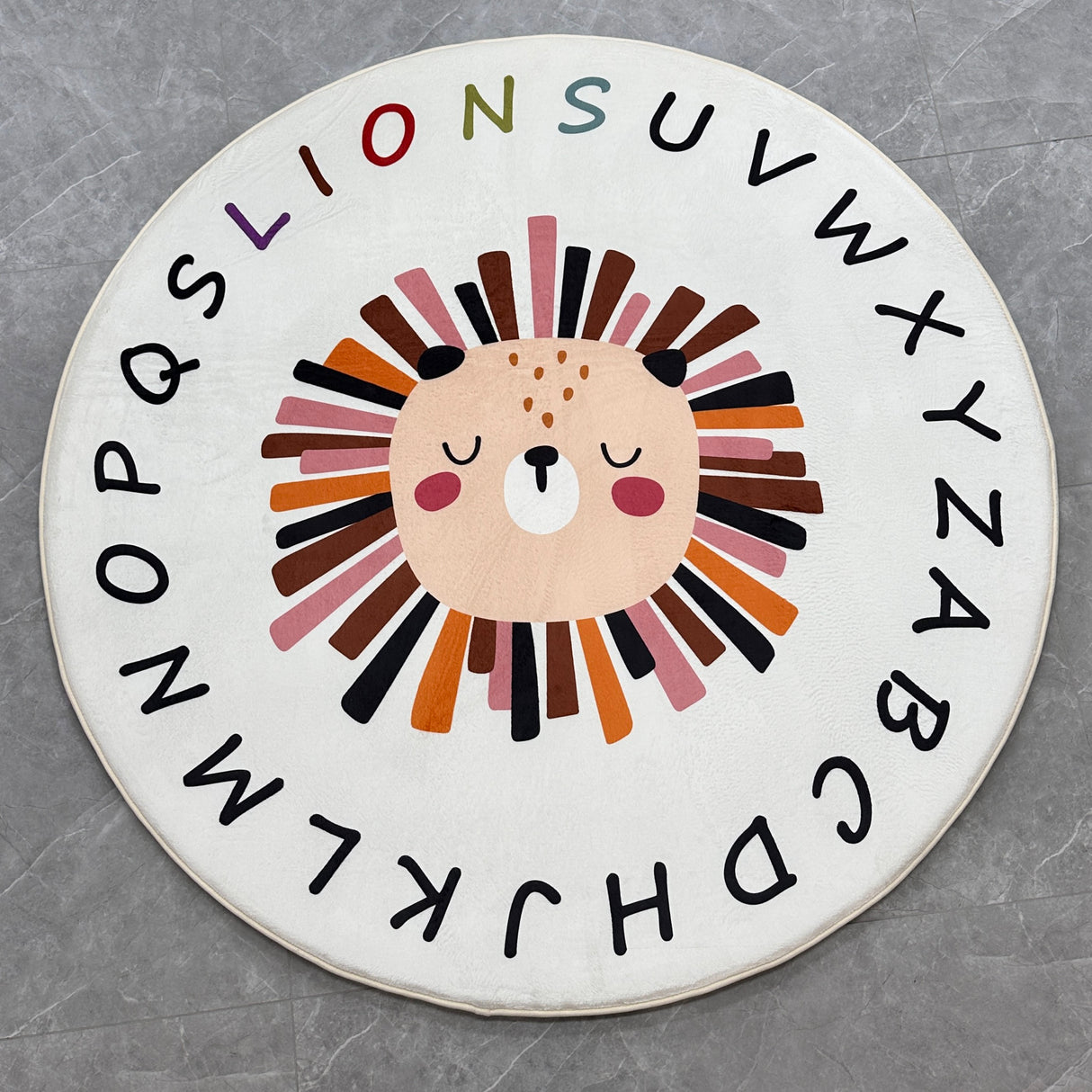 Ultra Soft Plush Kids Modern Alphabet Round Rug special Collection