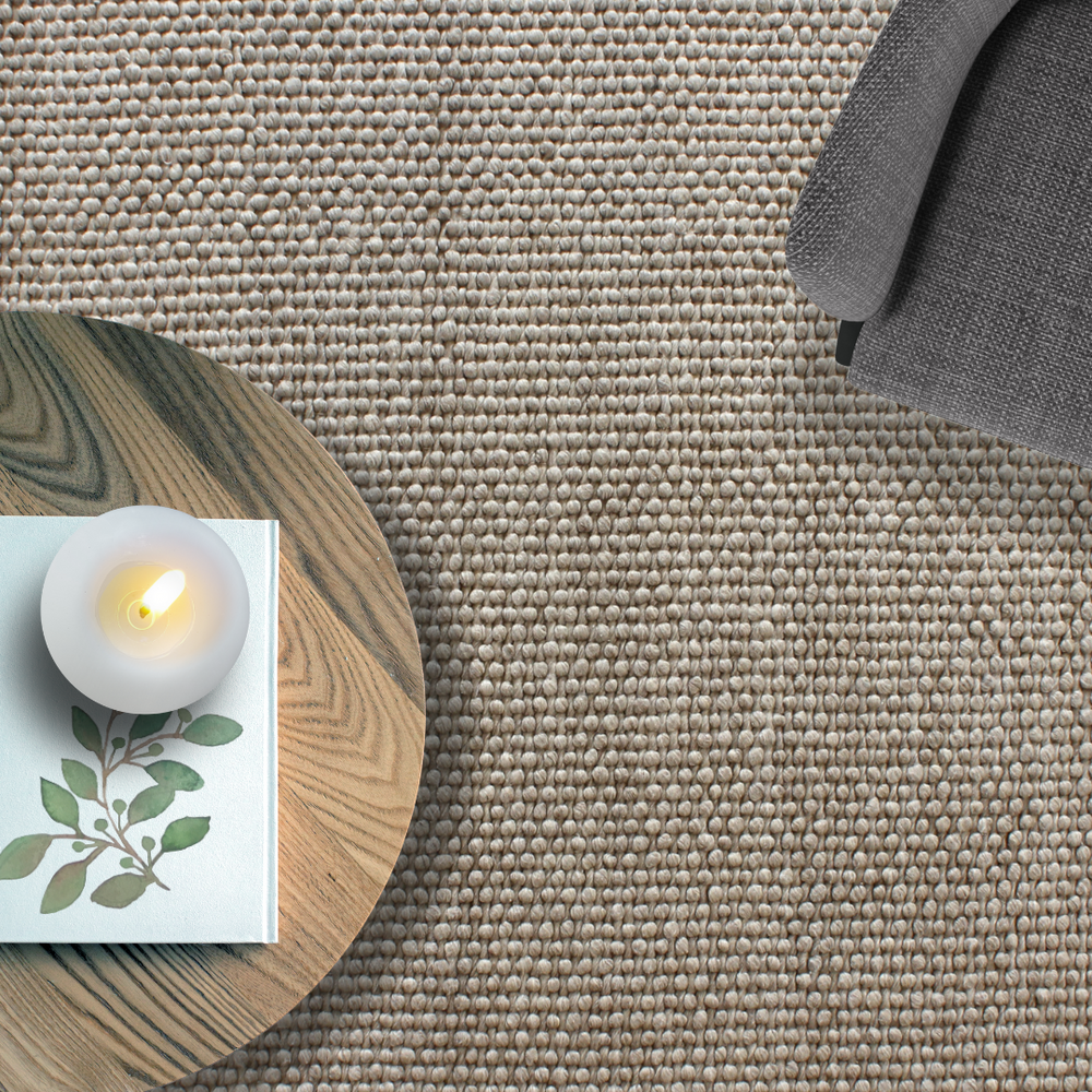 Wool Loop Border Rug Aura Hand-Woven Loop Pile Wool Rug - | La'Grace Home
