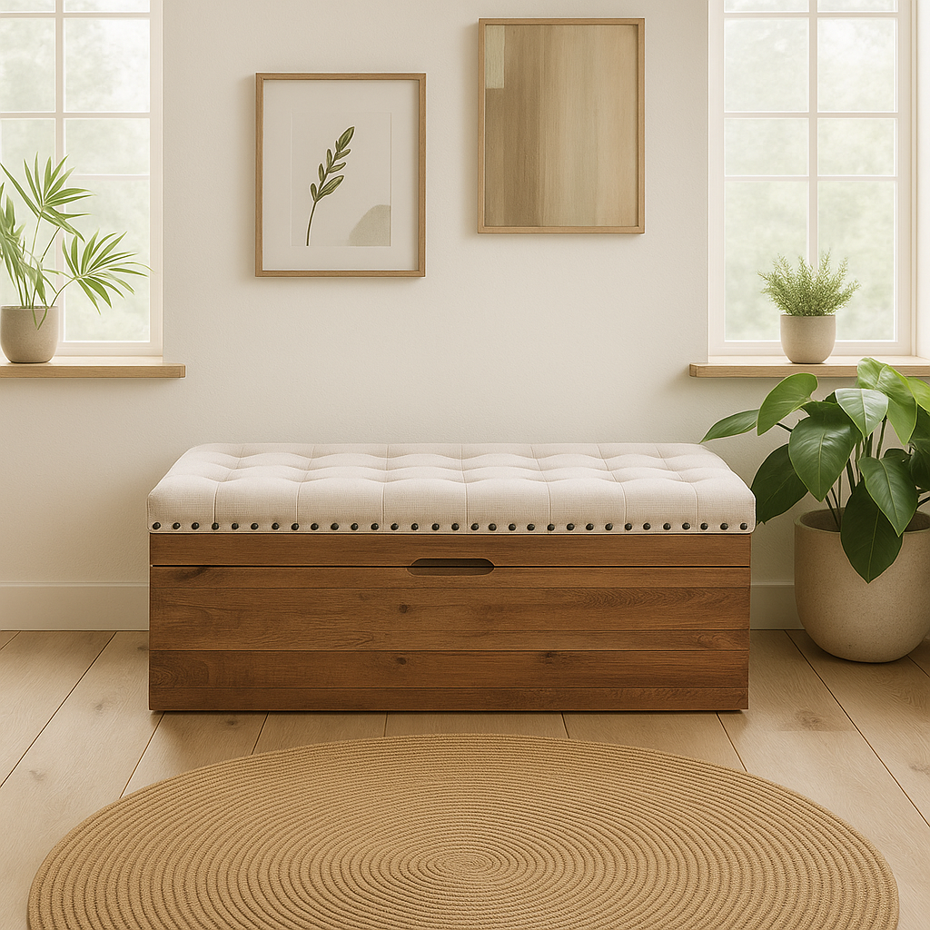 Modena Storage Bench - Tufted Seat Ottoman | La'Grace Home