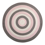 Olivia Braided Pink Grey Off White Reversible Kids Rug