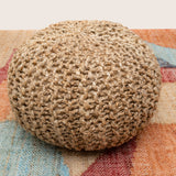 Braided Ottoman Jute Pouffe Footstool Hand Knitted