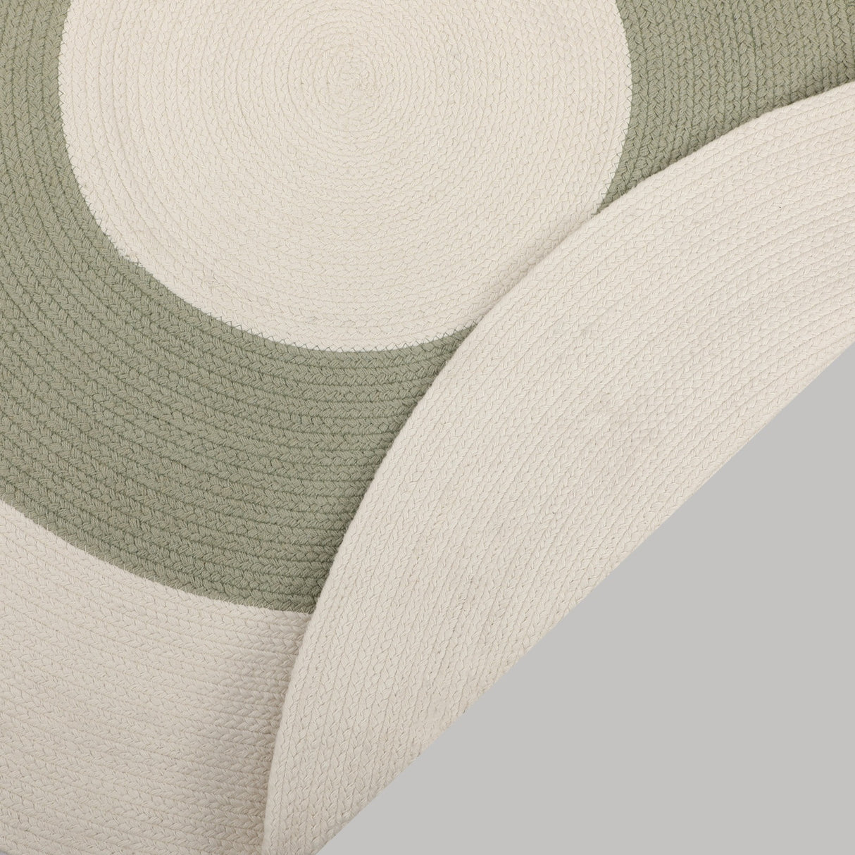 Lorena Braided Sage Green Off White Reversible Kids Rug