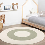 Lorena Braided Sage Green Off White Reversible Kids Rug
