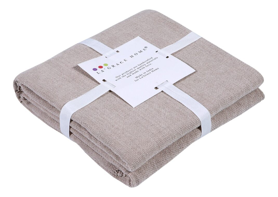 Acrylic Chenille Tassel Knitted Blanket Bed Sofa Throw Rug