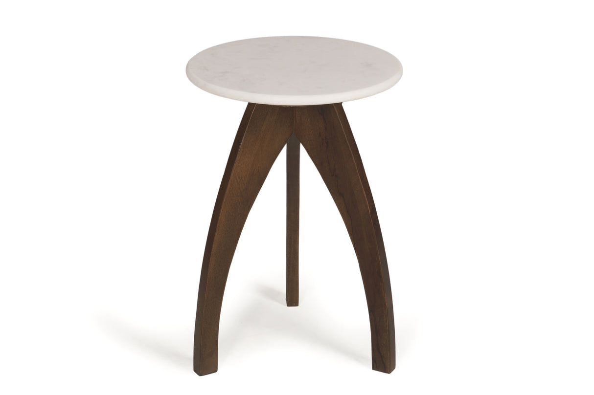 Tulip Banswara Marble & Mango Wood Side Table